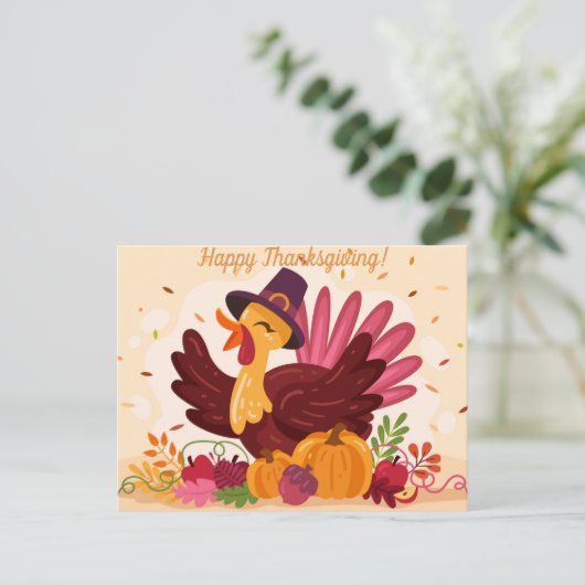 Happy Thanksgiving Postkarte (Stehend Vorderseite)