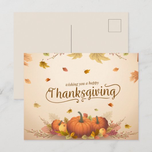 Happy Thanksgiving Postkarte (Vorne/Hinten)