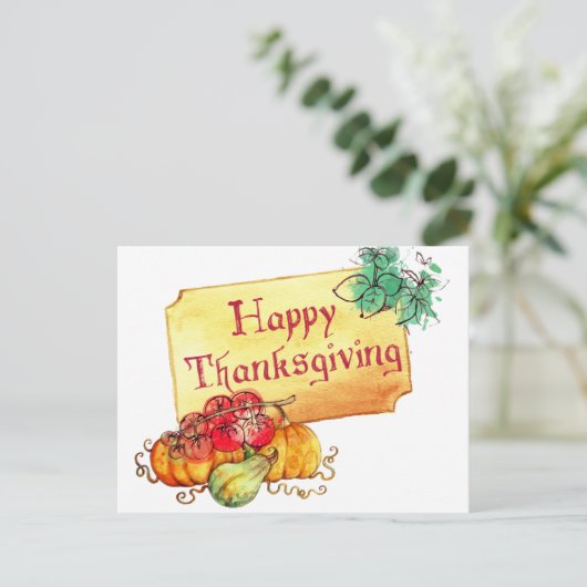 Happy Thanksgiving Postkarte (Stehend Vorderseite)