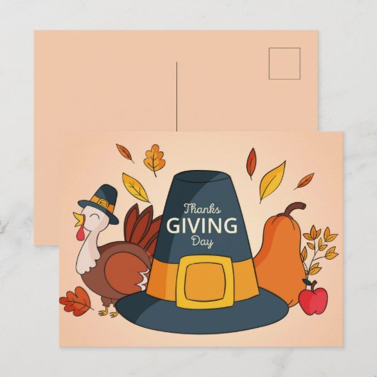 Happy Thanksgiving Postkarte (Vorne/Hinten)