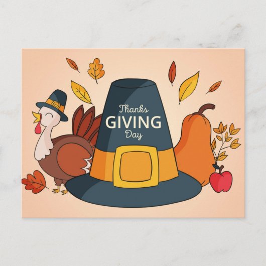 Happy Thanksgiving Postkarte (Vorderseite)