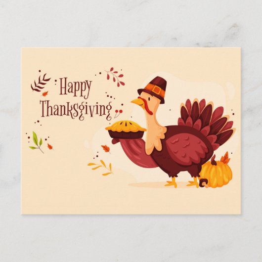 Happy Thanksgiving Postkarte (Vorderseite)