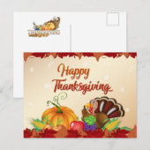 Happy Thanksgiving Postkarte (Vorne/Hinten)