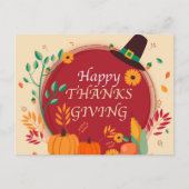 Happy Thanksgiving Postkarte (Vorderseite)