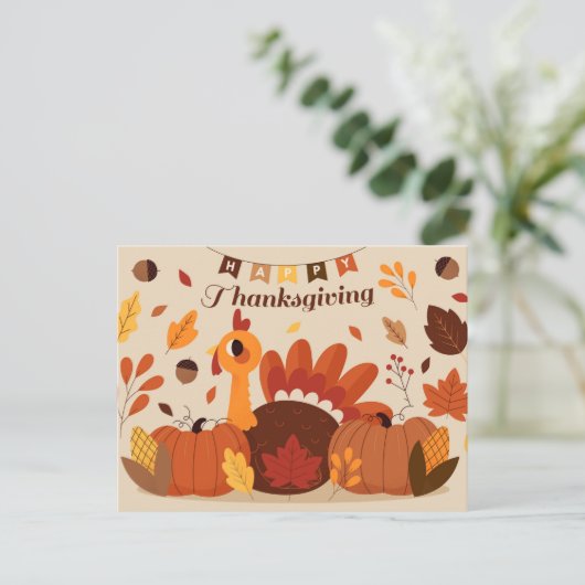 Happy Thanksgiving Postkarte (Stehend Vorderseite)