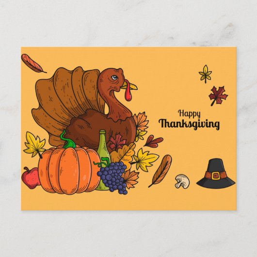 Happy Thanksgiving Postkarte (Vorderseite)
