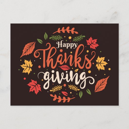 Happy Thanksgiving Postkarte (Vorderseite)