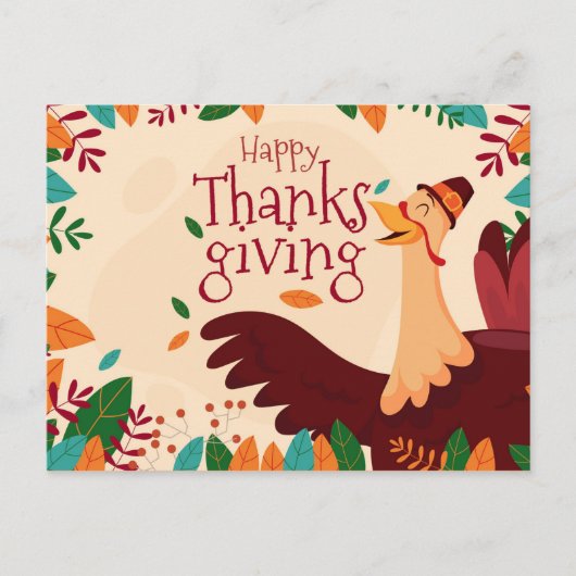 Happy Thanksgiving Postkarte (Vorderseite)