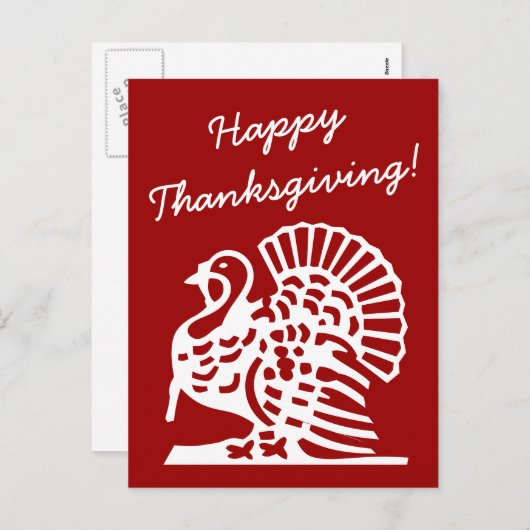 Happy Thanksgiving Postkarten mit Truthahn zeichne (Vorne/Hinten)