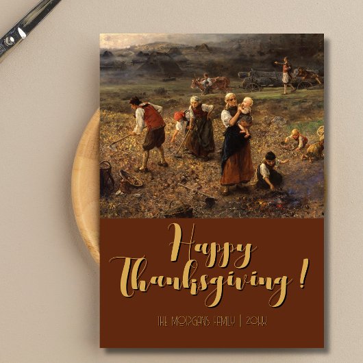 Happy Thanksgiving Potato Harvest Card L. Knaus Karte