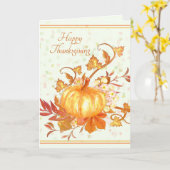 Happy Thanksgiving Pumpkin Blätter Kunst Karte (Gelbe Blume)