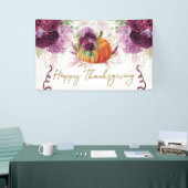 Happy Thanksgiving Pumpkin Burgundy Blume Banner (Messeveranstaltung)