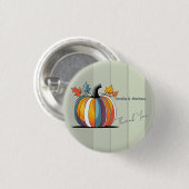 Happy Thanksgiving Pumpkin Button (Vorne & Hinten)