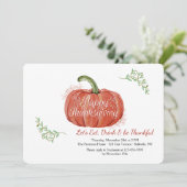 Happy Thanksgiving Pumpkin Einladung (Stehend Vorderseite)