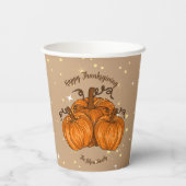 Happy Thanksgiving Pumpkin Glitzer Pappbecher (Rückseite)