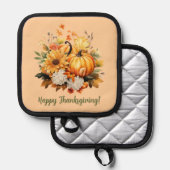 Happy Thanksgiving Pumpkin Harvest Design Topflappen (Vorderseite/Rückseite)