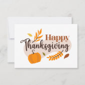 Happy Thanksgiving Pumpkin Herbstlaubs Karte (Vorderseite)