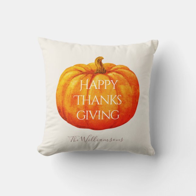 Happy Thanksgiving Pumpkin  Kissen (Vorderseite)