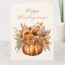 Happy Thanksgiving-Pumpkin mit Blume-