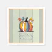 Happy Thanksgiving Pumpkin Paper Serviette (Vorderseite)