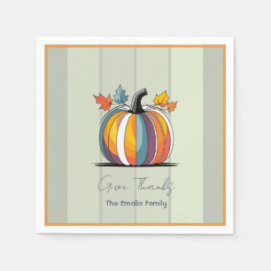 Happy Thanksgiving Pumpkin Paper Serviette