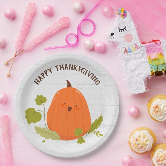Happy Thanksgiving Pumpkin Pappteller (Party)
