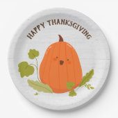Happy Thanksgiving Pumpkin Pappteller (Vorderseite)
