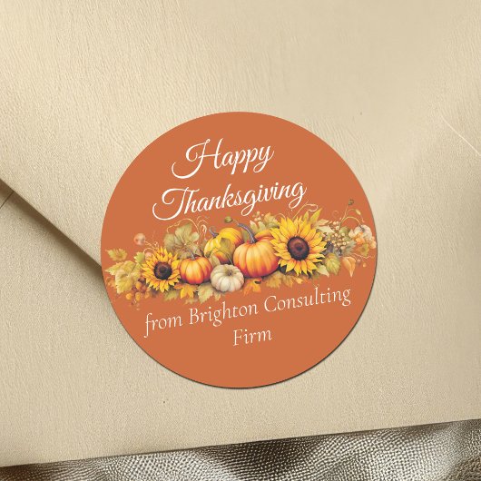 Happy Thanksgiving Pumpkin Patch Custom Business Runder Aufkleber