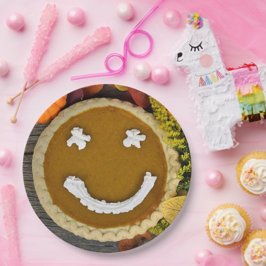 Happy Thanksgiving Pumpkin Pie Pappteller (Party)