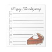 Happy Thanksgiving Pumpkin Pie Slice Checklist Notizblock (Vorderseite)