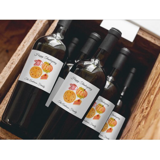 Happy Thanksgiving Pumpkin Spice Latte Weinetikett