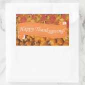 Happy Thanksgiving Pumpkin und Herbstlaub Rechteckiger Aufkleber (Tasche)