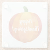 Happy Thanksgiving Pumpkin Watercolor Glasuntersetzer (Rückseite)