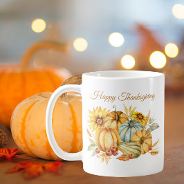 Happy Thanksgiving Pumpkin Watercolor Kaffeetasse