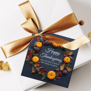 Happy Thanksgiving Pumpkin Wreath Custom Business Geschenkanhänger