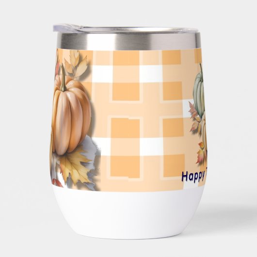 Happy Thanksgiving Pumpkins & Autumn Leaves (Rechts)