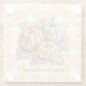 Happy Thanksgiving Pumpkins & Autumn Leaves Glasuntersetzer (Rückseite)