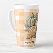 Happy Thanksgiving Pumpkins & Autumn Leaves Milchtasse (Linke Ecke)