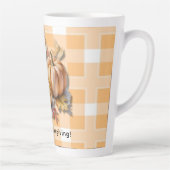 Happy Thanksgiving Pumpkins & Autumn Leaves Milchtasse (Rechts)