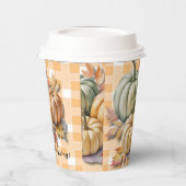 Happy Thanksgiving Pumpkins & Autumn Leaves Pappbecher (Links)