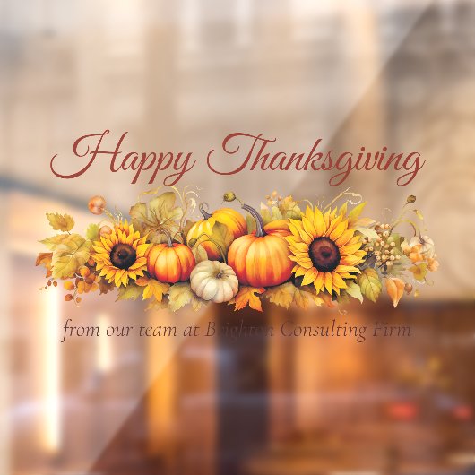 Happy Thanksgiving Pumpkins Custom Company Fensteraufkleber (Blatt 2)