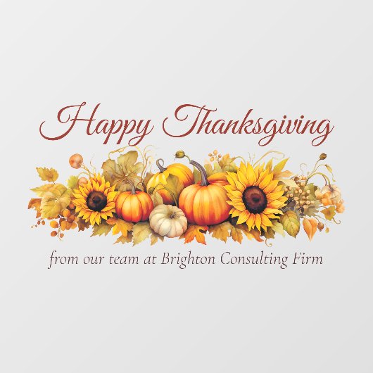 Happy Thanksgiving Pumpkins Custom Company Fensteraufkleber (Blatt)