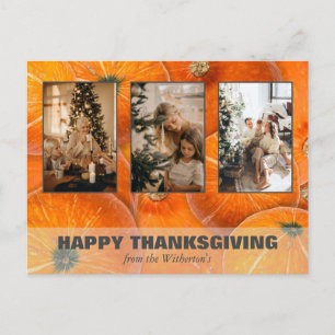 Happy Thanksgiving Pumpkins Custom Foto Feiertagspostkarte