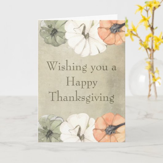 Happy Thanksgiving Pumpkins Custom Message Karte (Gelbe Blume)