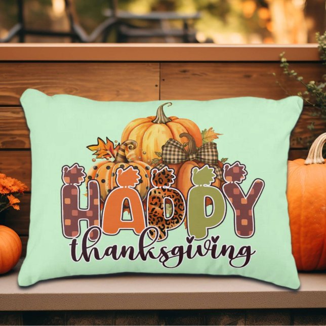 Happy Thanksgiving Pumpkins Dekokissen (Von Creator hochgeladen)