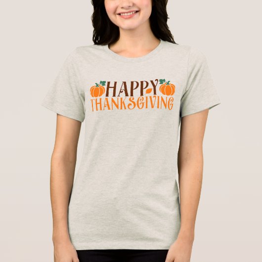 Happy Thanksgiving Pumpkins Frauen T - Shirt (Vorderseite)