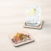 Happy Thanksgiving Pumpkins Getränkeuntersetzer (Rechte Seite)