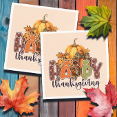 Happy Thanksgiving Pumpkins Serviette