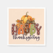 Happy Thanksgiving Pumpkins Serviette (Vorderseite)