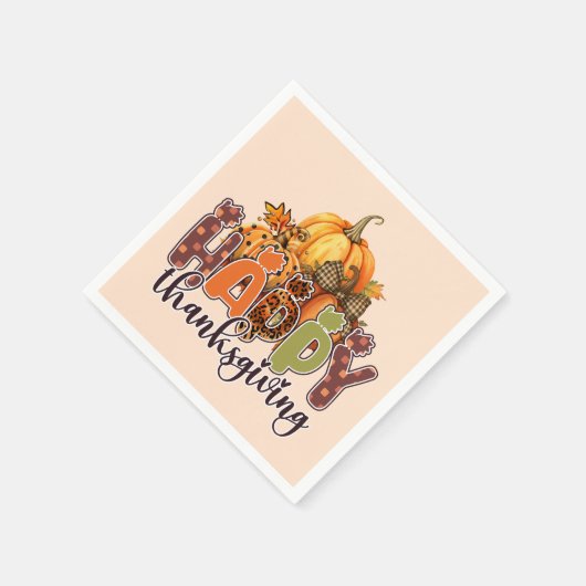 Happy Thanksgiving Pumpkins Serviette (Ecke)